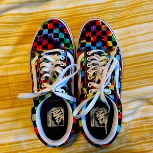 Vans tie die checkerboard sneakers
